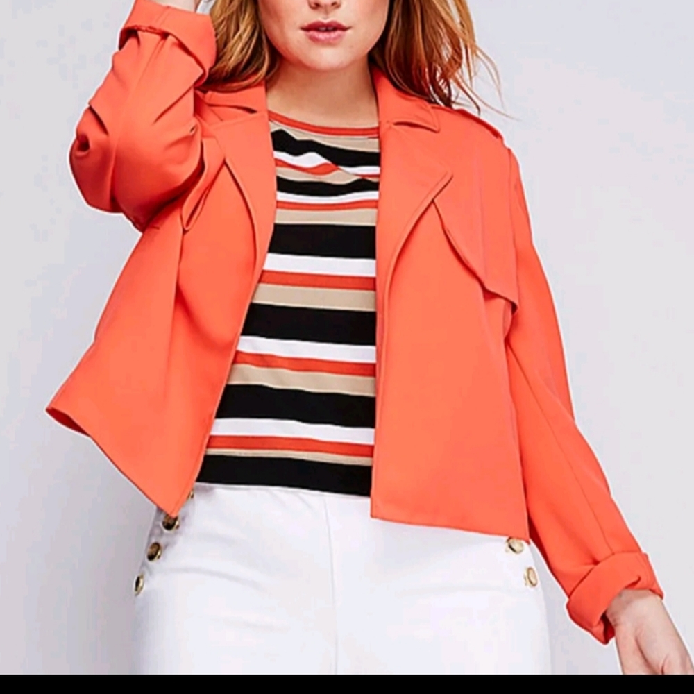Lane bryant orange double breasted  blazer work wear, fall office/career…